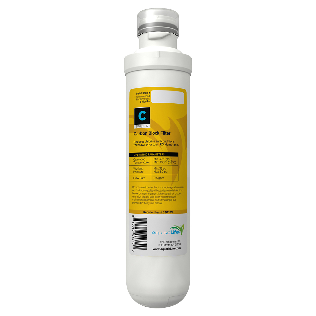 Twist-In Carbon Block Filter Cartridge