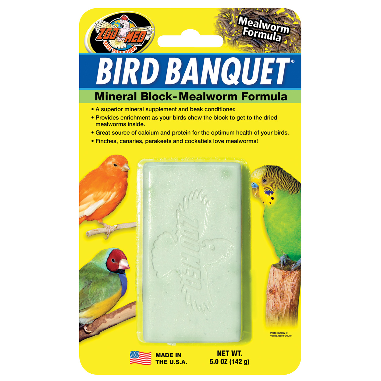 Bird Banquet Mineral Block - Mealworm Formula - 5 oz