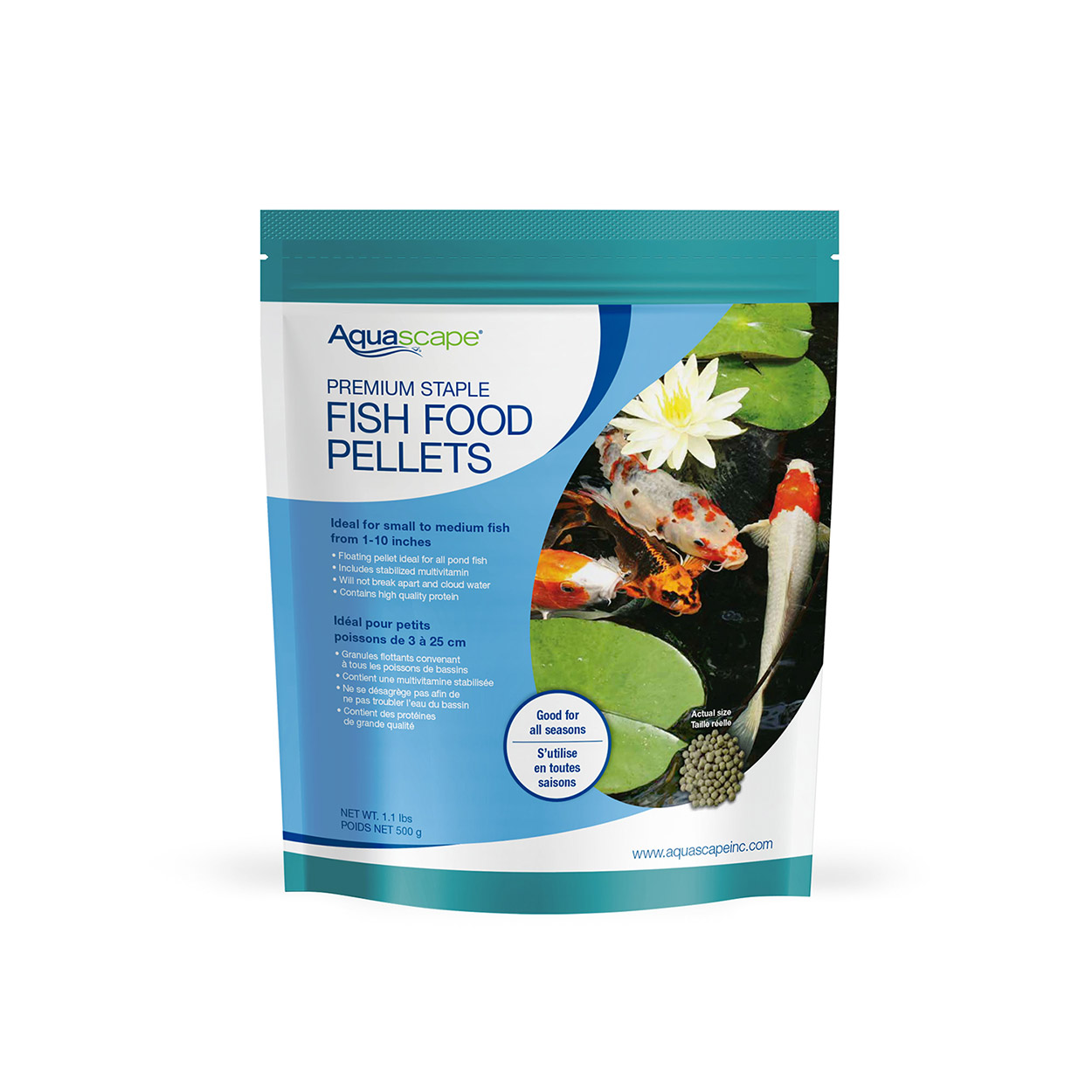 Premium Staple Fish Food Pellets - 1.1 lb