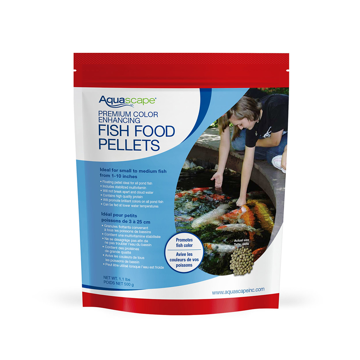 Premium Color Enhancing Fish Food Pellets - 1.1 lb