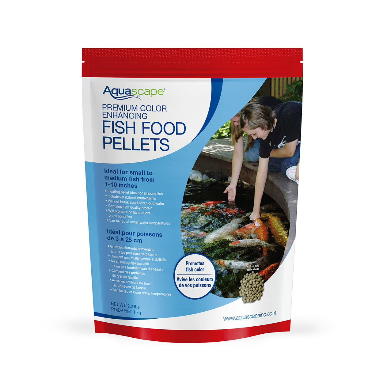 Premium Color Enhancing Fish Food Pellets - 2.2 lb