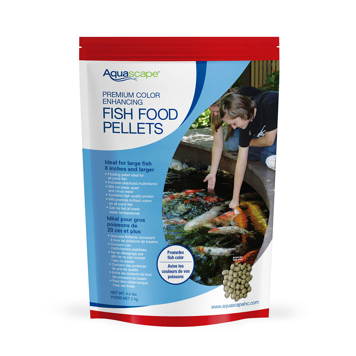 Premium Color Enhancing Fish Food Pellets - 4.4 lb