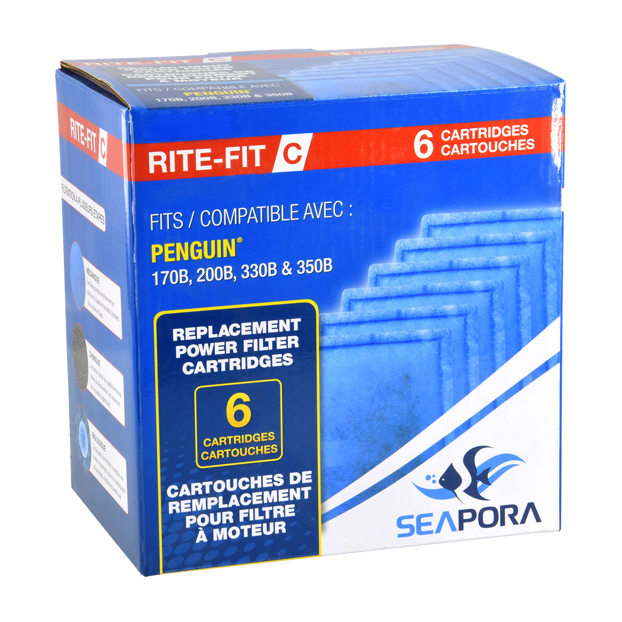 Rite-Fit C Cartridges for Penguin&reg;  Power Filters - 170B/200B/330B/350B - 6 pk 