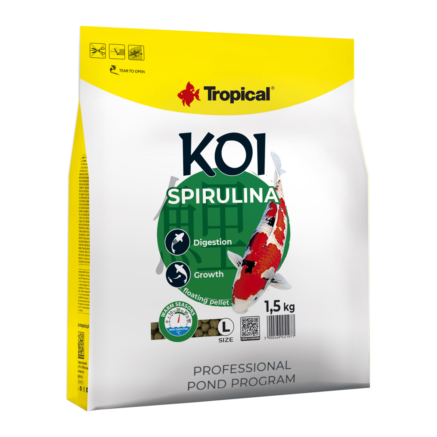 Koi Spirulina Pellets - 1.5kg