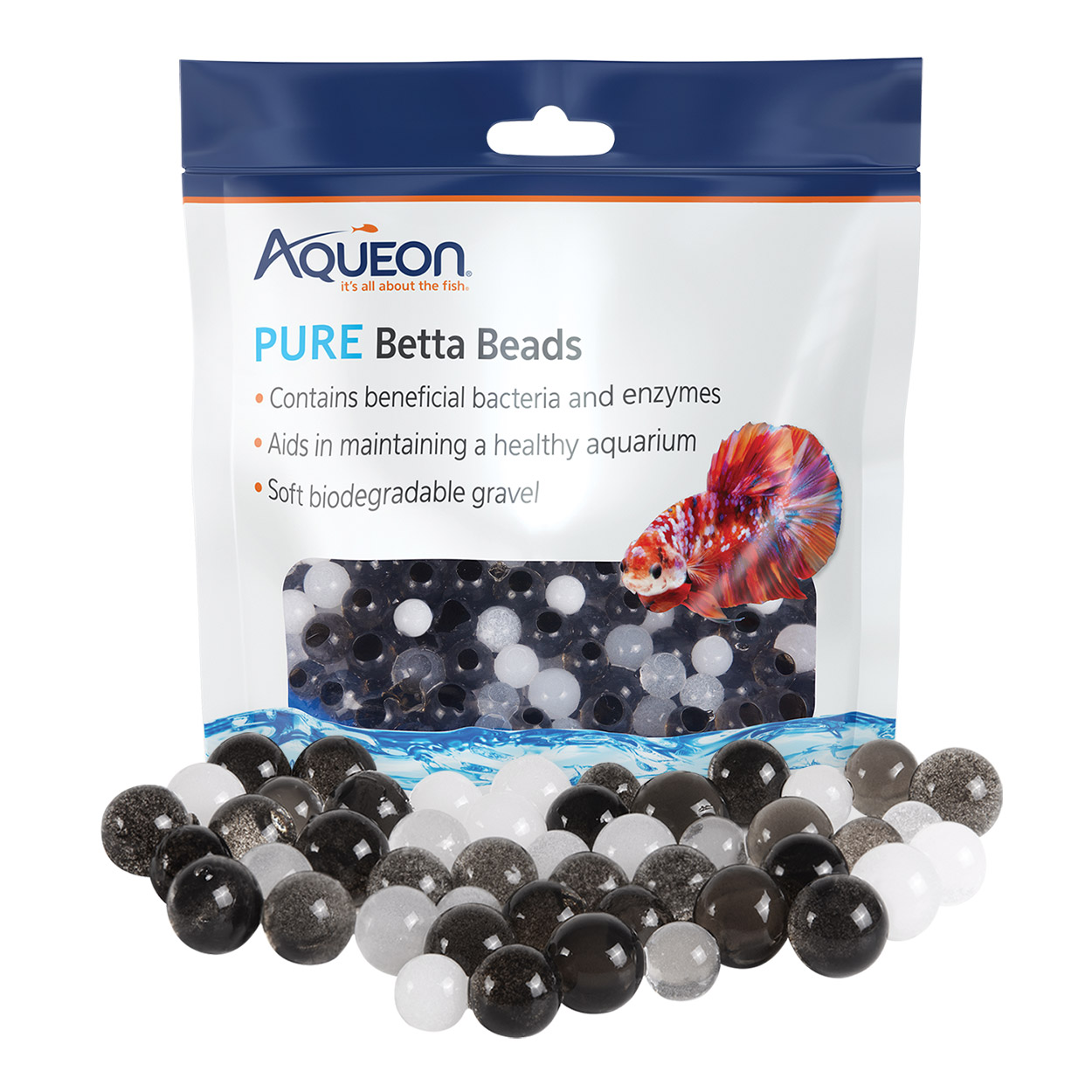 Pure Betta Beads - Black/White - 350 ml