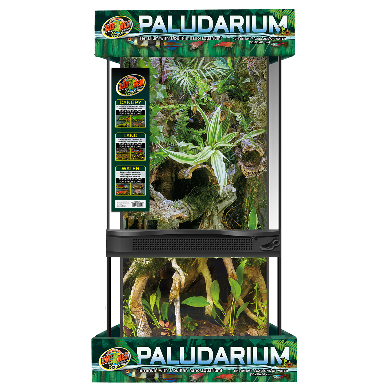 Paludarium - 12" x 12" x 24" - 4 gal