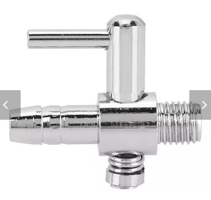 Threaded air control valve, 1 way. Stainless steel. Screw into PVC pipe to tap into your air system. 